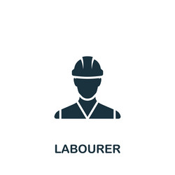 Contractor icon monochrome simple sign from Vector Image