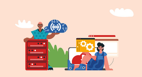 representation of the iot modify and back bunch vector image
