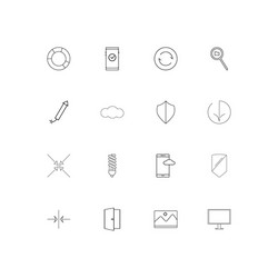 web and text simple linear icons set outlined vector image