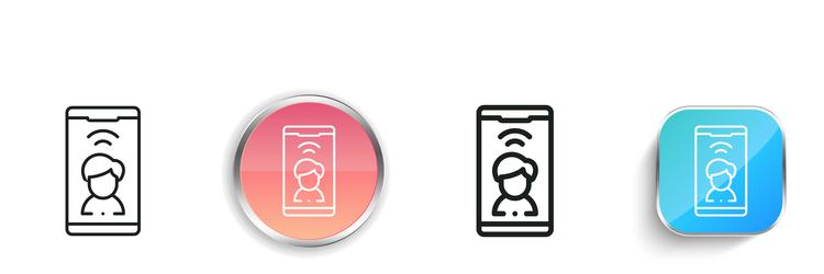 call icon thin linear regular and button style vector image
