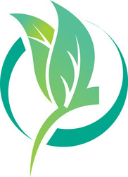 Circle swirl leaf eco logo Royalty Free Vector Image