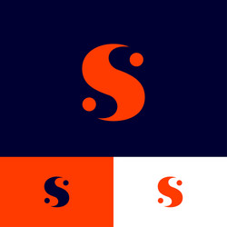 monogram s illusion with dots web ui icon vector image