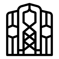 building facade with hexagon windows representing vector image