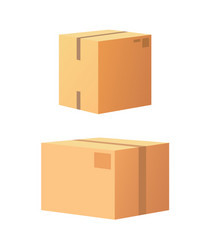 Cardboard Box with Tape Icon Vector Image
