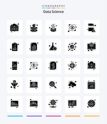 Creative data science 25 glyph solid black icon vector