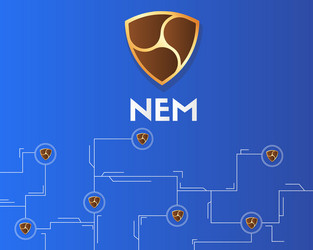 cryptocurrency nem blockchain virtual circuit vector image
