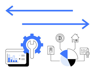 process workflow with data visualization vector image