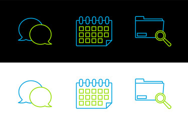 set line search concept with folder speech bubble vector image