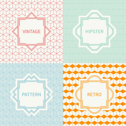 set of mono line geometric seamless cube pattern vector image
