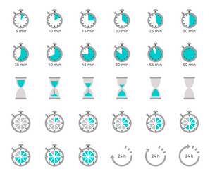 Timer and sand clock icon for use as cooking vector