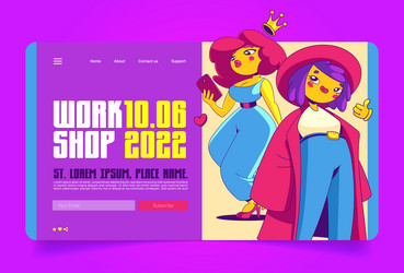 Workshop for women landing page self development vector
