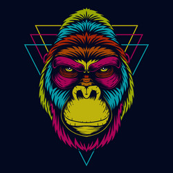 Smoked gorilla head Royalty Free Vector Image - VectorStock