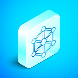 isometric line blockchain technology icon isolated vector image