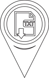 map pin pointer file type txt icon vector image