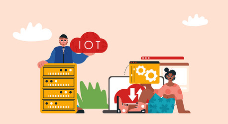 representation of the iot change and back bunch vector image