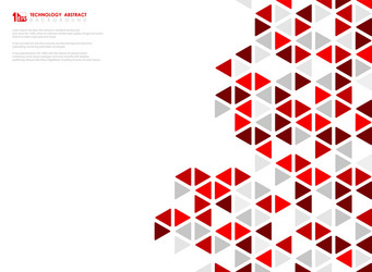 abstract red cube geometric hexagonal low vector image