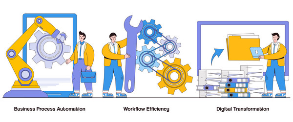 business process automation workflow efficiency vector image