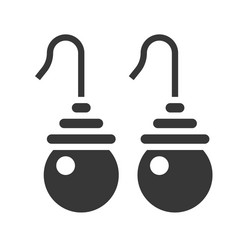 Drop pearl earring jewelry icon glyph style vector