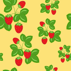 Ripe wild strawberries seamless pattern vector