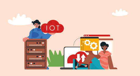 representation of the iot modify and back bunch vector image