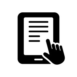 Ebook silhouette icon with mouse pointer vector