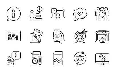 Line icons set included icon as refresh cart vector