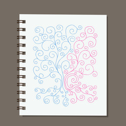 notebook design abstract family tree with roots vector