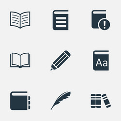 set of simple reading icons vector image
