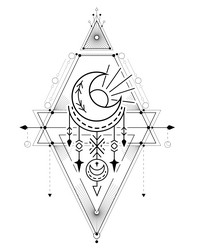 Esoteric Moon Symbol Card Vector Image
