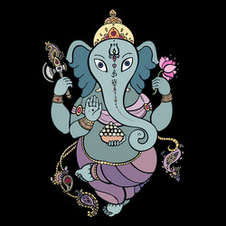 ganapati meditation in lotus pose Vector Image