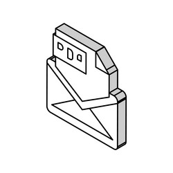 sending pdf file isometric icon vector