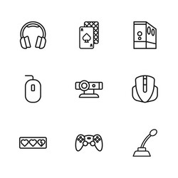set line game controller or joystick computer vector image