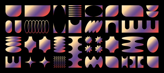 abstract retro gradient shapes basic brutal forms vector image