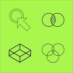 design elements simple linear outline icon set vector image