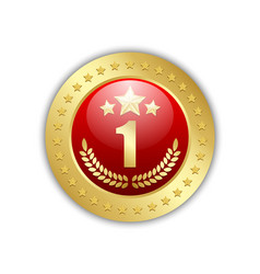 Number one quality badge vector