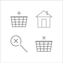 web simple linear icon setsimple outline icons vector image