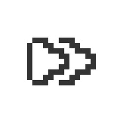 fast forward button pixelated ui icon vector image