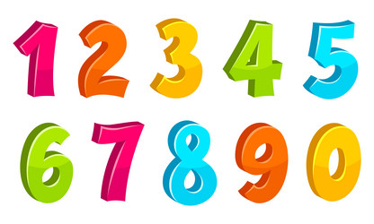 set of various numbers from 1 to 0 collection vector image