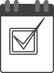 wired notebook with check list icon vector image