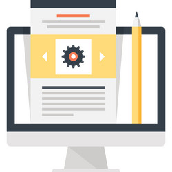 blog management flat web icon concept vector image