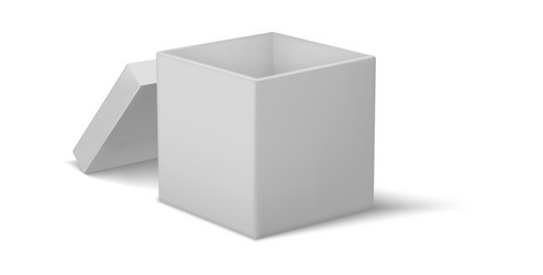 Cardboard box realistic empty square container vector