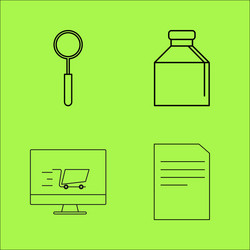 design elements simple linear outline icon set vector image