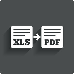 export xls to pdf icon file document symbol vector image