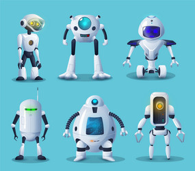 robot and android bot characters ai intelligence vector image