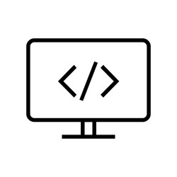 simple code mark and computer icon vector