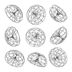 wireframe lined shapes perspective mesh 3d grid vector image