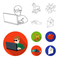 hacker hacking system internet hackers vector image