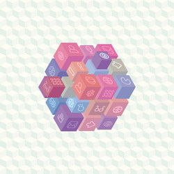 isometric projection infographic array of cubes vector image