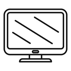lcd monitor icon outline computer screen vector image