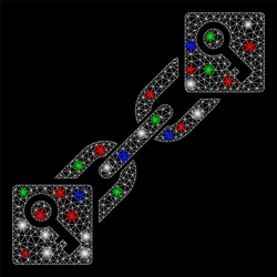 bright mesh carcass key blockchain with light vector image